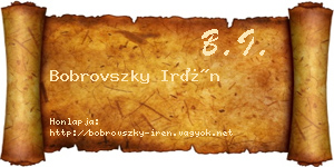 Bobrovszky Irén névjegykártya